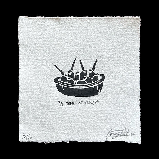 "A BOWL OF OLIVES" Miniature Print