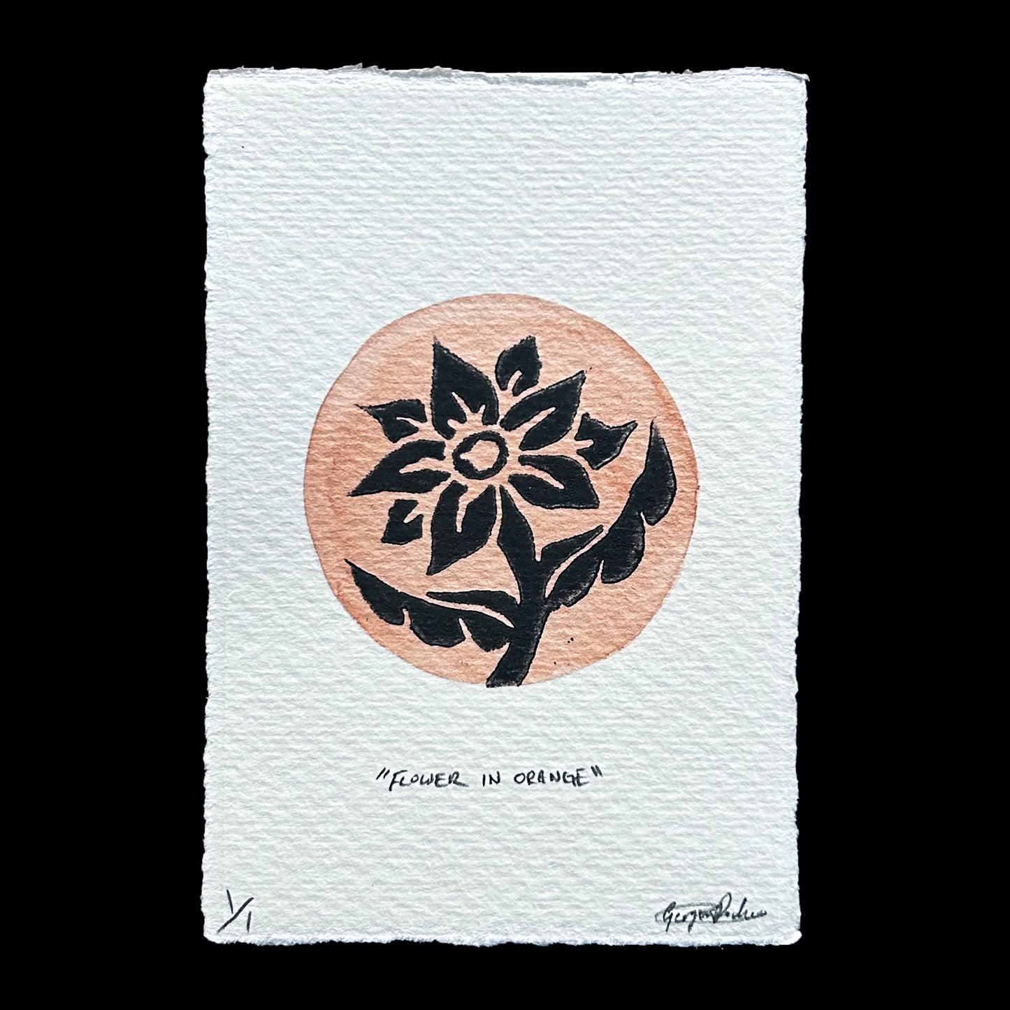 "FLOWER IN ORANGE" Small Print