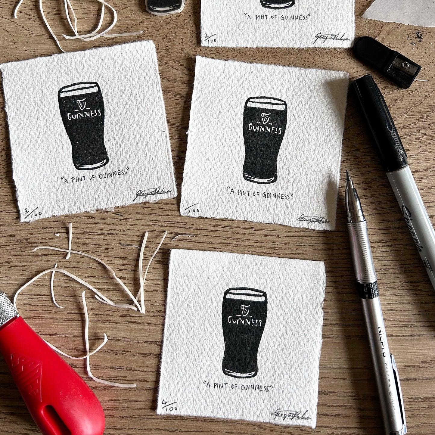 "A PINT OF GUINNESS" Miniature Print