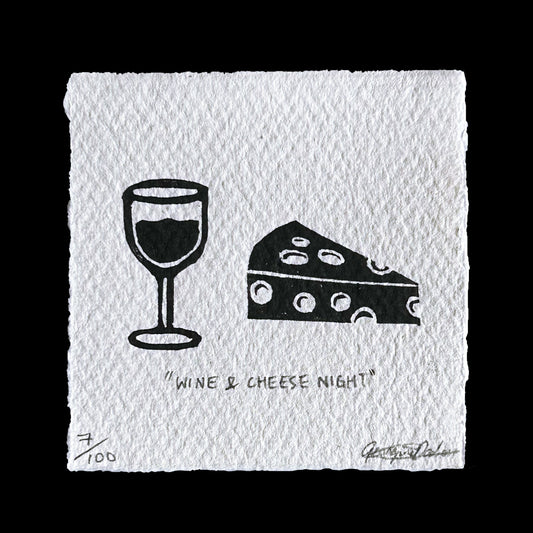 "WINE AND CHEESE NIGHT" Miniature Print