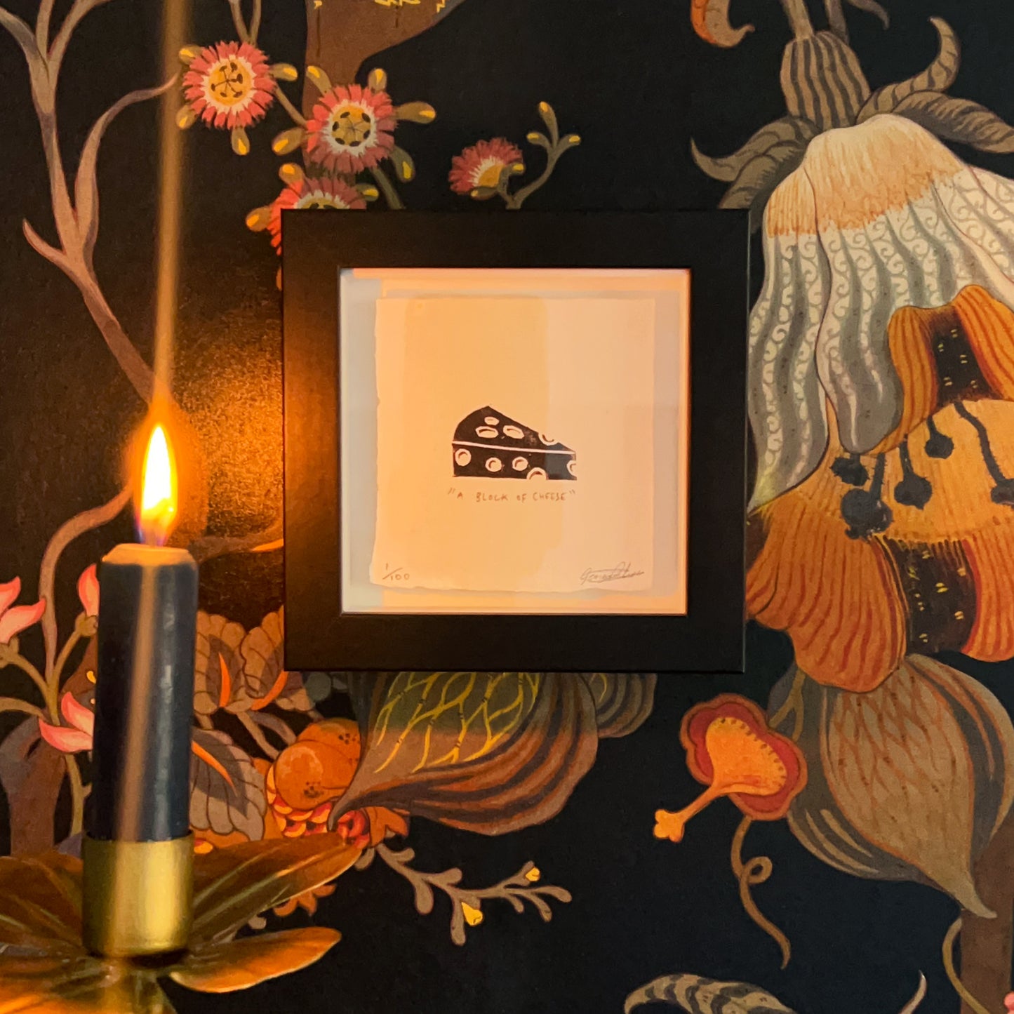 "A BLOCK OF CHEESE" Miniature Print