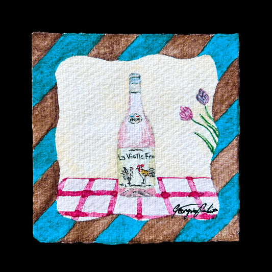 "Chicken Wine" Miniature Watercolour